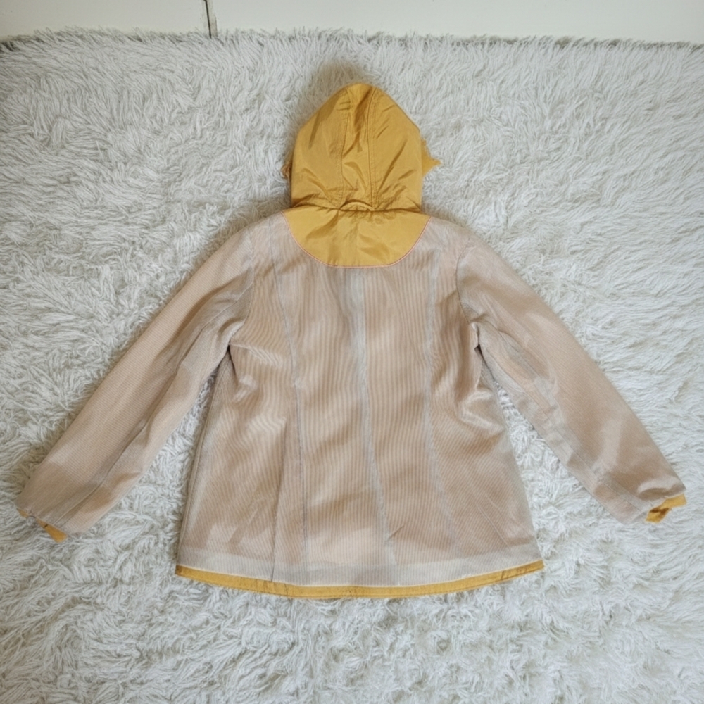Women's Sz Petite Medium Charter Club Anorak Raincoat Yellow LIKE NEW - Picture 5 of 13